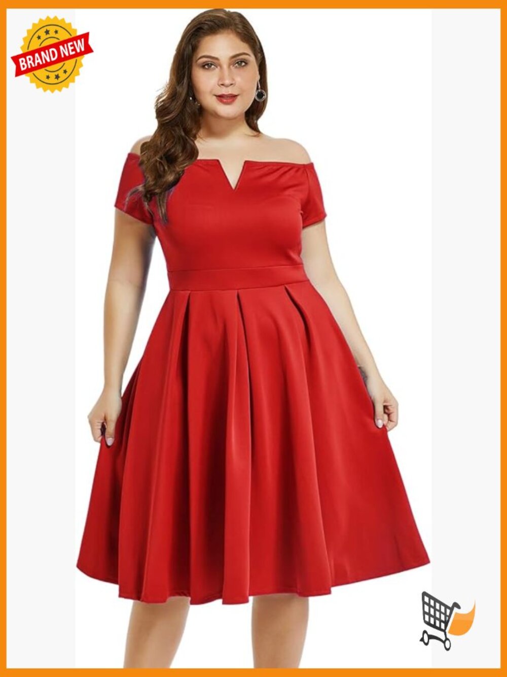 Plus Size Vintage 1950s Party Cocktail Wedding Swing Midi Dress